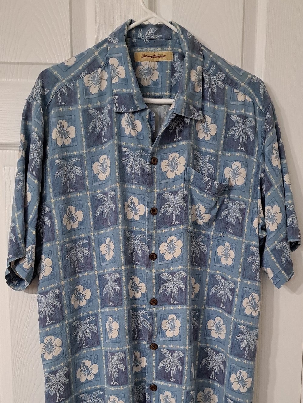Tommy Bahama Blue Hawaiin Silk Shirt L